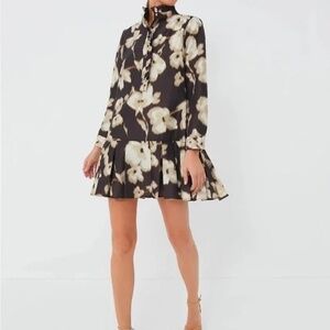 Tuckernuck Dappled Hollyhock Tate Floral Dress Brown Cream